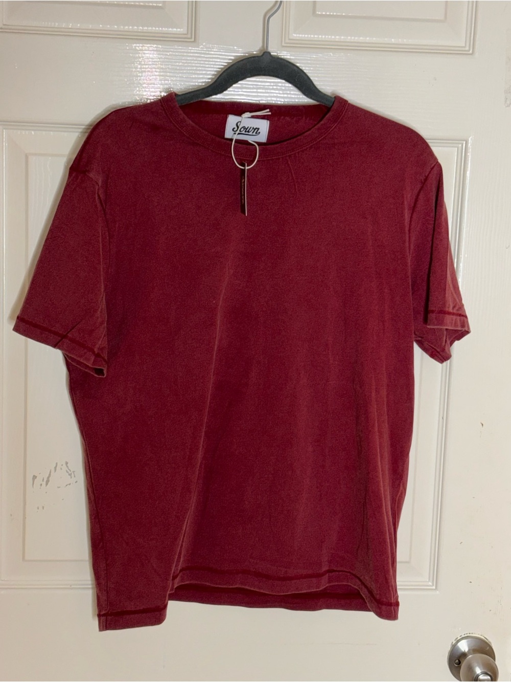 New Sown Again Vintage Half Crop Men’s Merlot Shirt XL - Picture 7 of 7